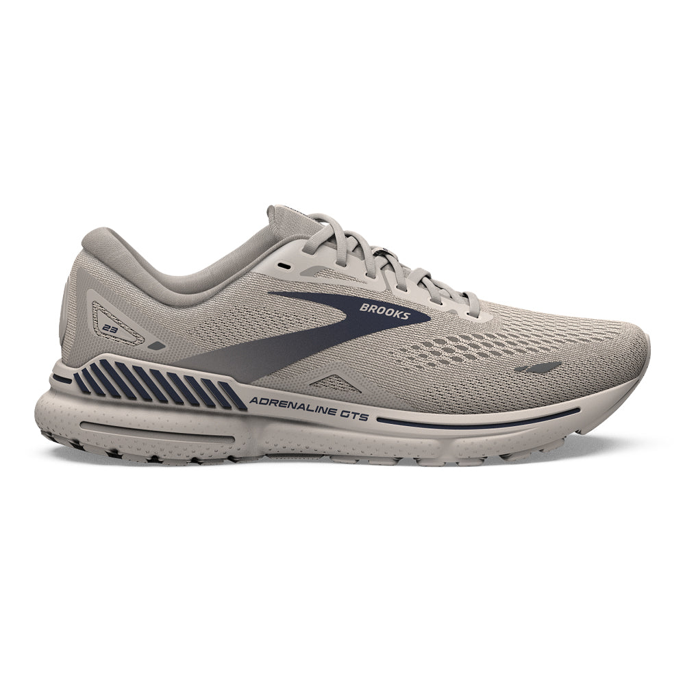 Men's Brooks Adrenaline GTS 23, Crystal Grey/Surf the Web/Grey, 10 D Medium