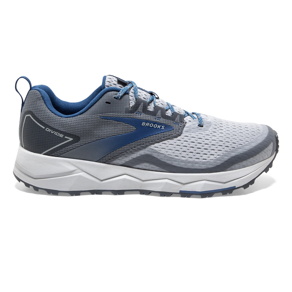 Men's Brooks Divide 2, Quarry/Grey/Dark Blue, 10.5 D Medium