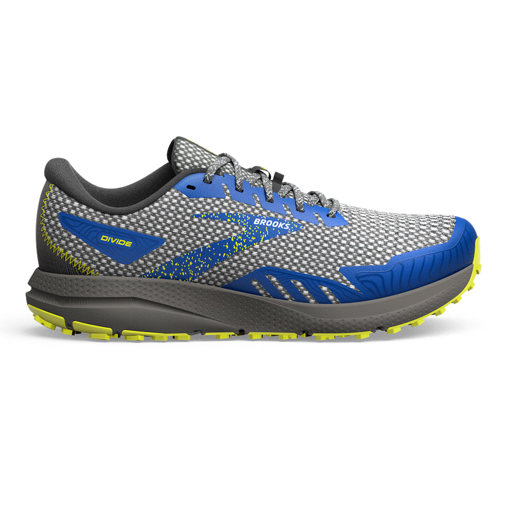 Men's Brooks Divide 4, Gunmetal/Surf the Web/Sulphur, 11 D Medium