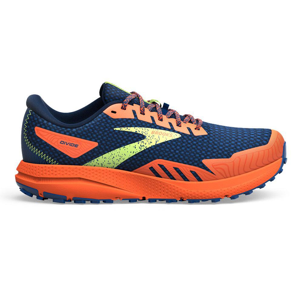 Men's Brooks Divide 4, Navy/Firecracker/Sharp Green, 14 D Medium