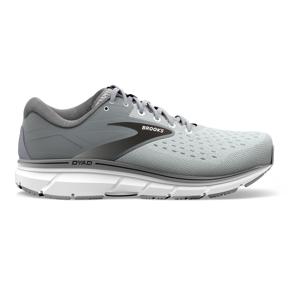 Men's Brooks Dyad 11, Grey/Black/White, 10 4E Extra Wide