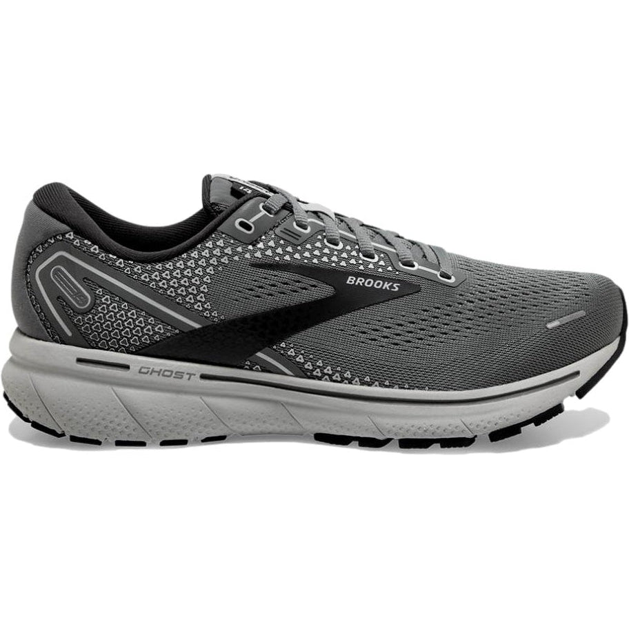 Men's Brooks Ghost 14, Grey/Alloy/Oyster, 12 2E Wide