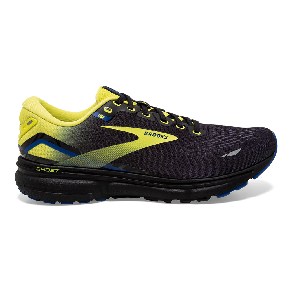 Men's Brooks Ghost 15, Black/Nightlife/Blue, 11.5 D Medium
