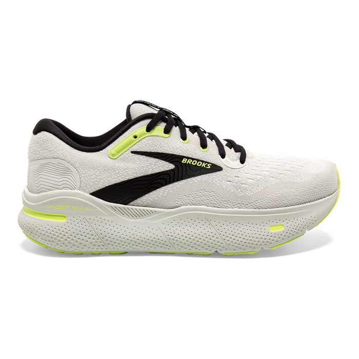 Men's Brooks Ghost Max, Grey/Black/Sharp Green, 10.5 D Medium