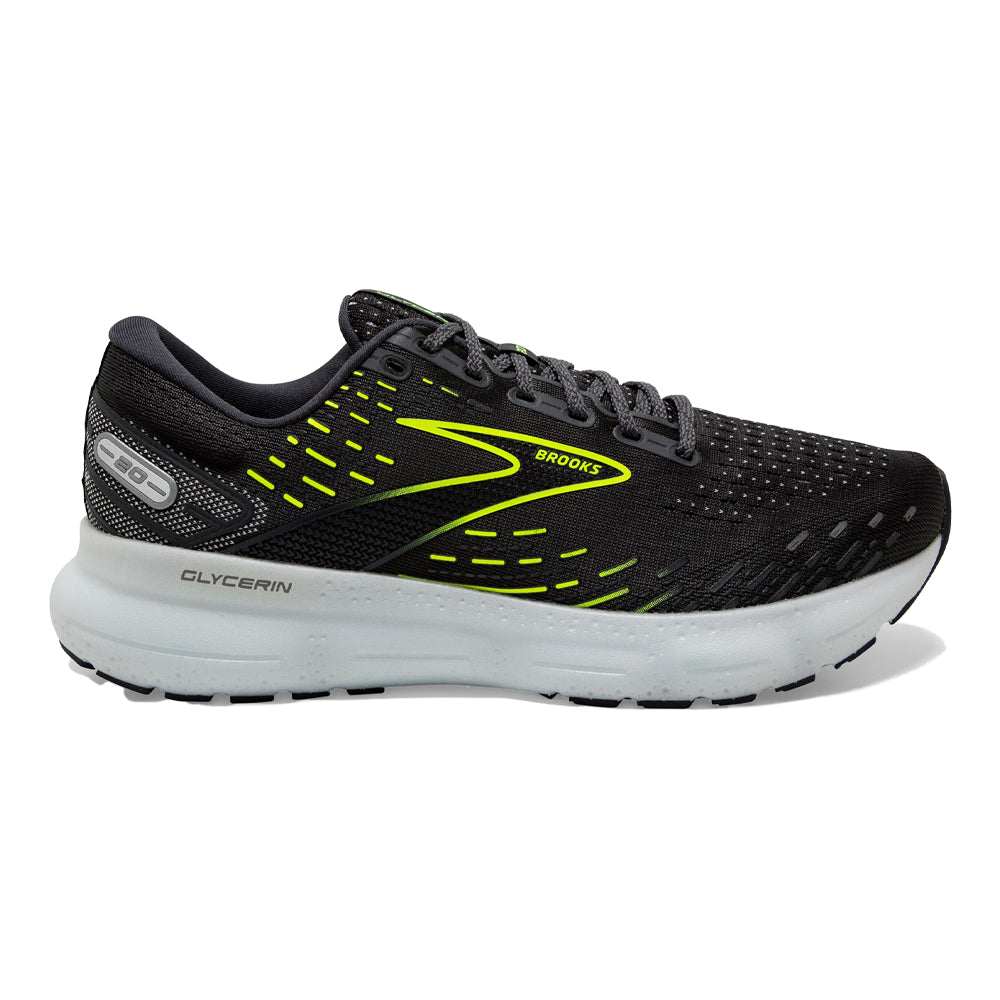 Men's Brooks Glycerin 20, Ebony/White/Nightlife, 10 D Medium