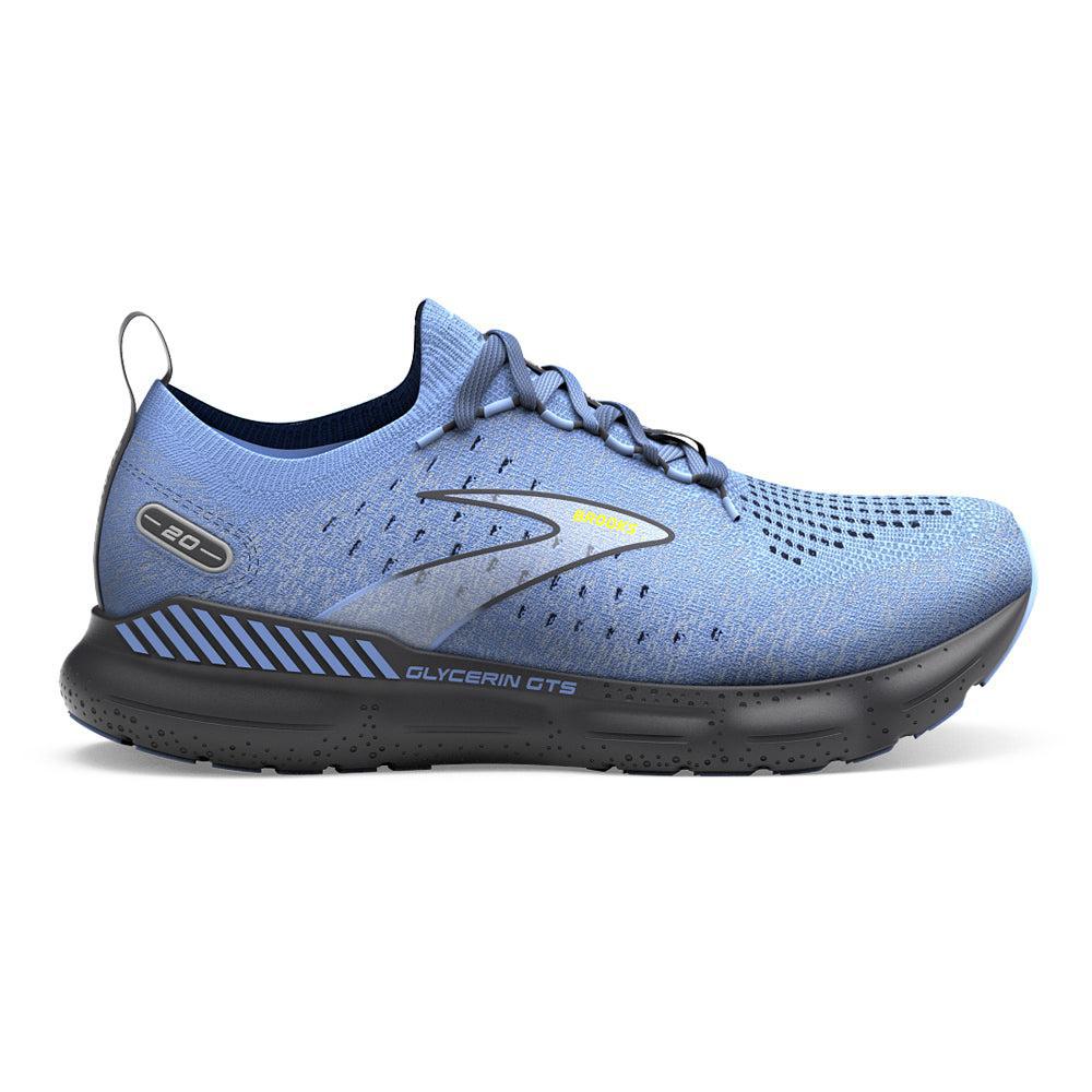 Men's Brooks Glycerin StealthFit GTS 20, Light Blue/Nine Iron/Sulphur, 10 D Medium