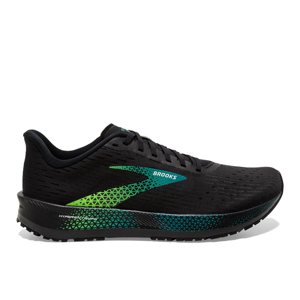 Men's Brooks Hyperion Tempo, Black/Kayaking/Green Gecko, 9.5 D Medium