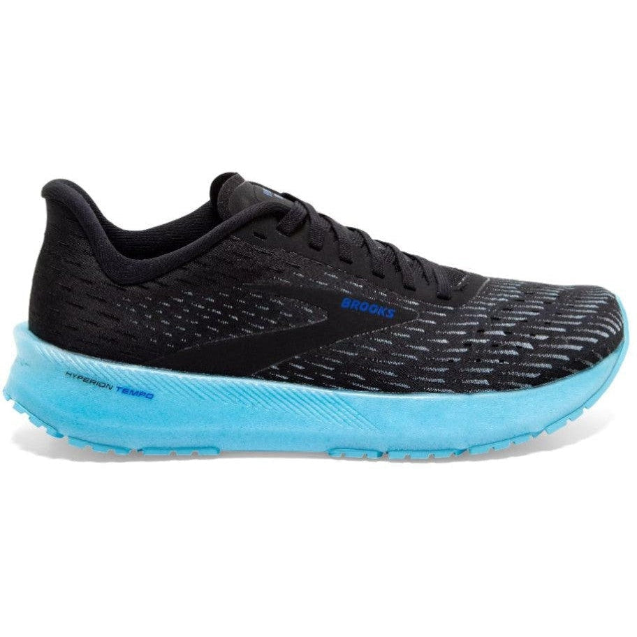 Men's Brooks Hyperion Tempo, Black/Iced Aqua/Blue, 9 D Medium