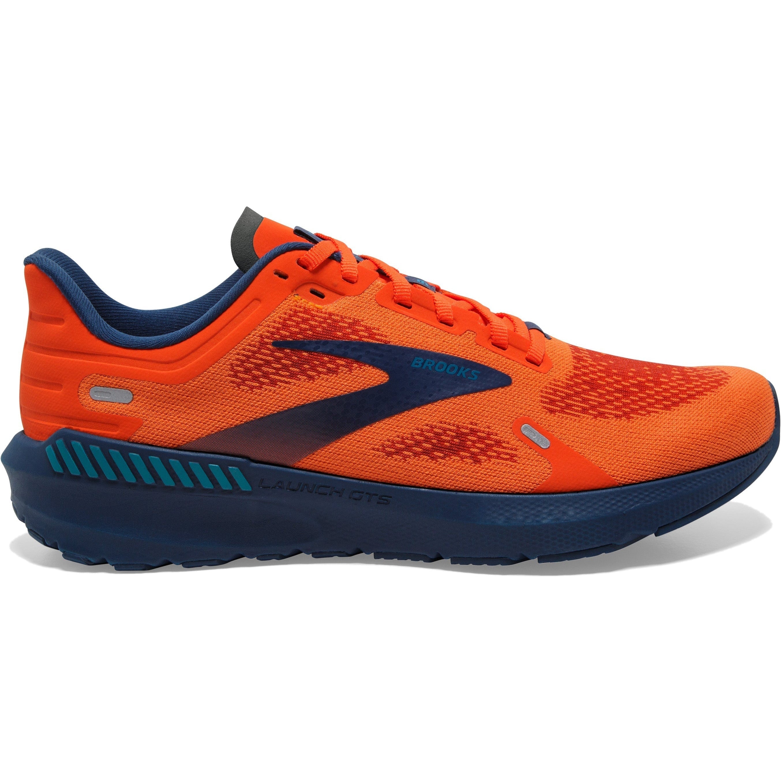 Men's Brooks Launch GTS 9, Flame/Titan/Crystal Teal, 7.5 D Medium