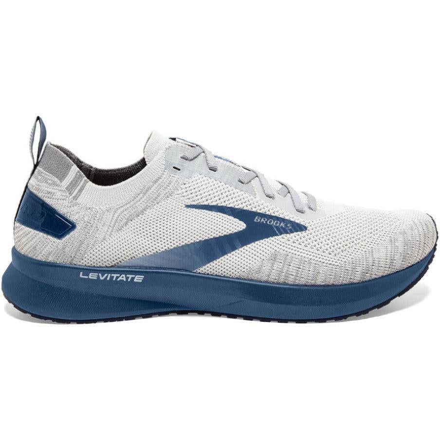 Men's Brooks Levitate 4, Grey/Oyster/Blue, 8.5 D Medium