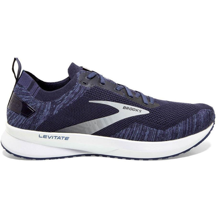 Men's Brooks Levitate 4, Navy/Grey/White, 8 D Medium