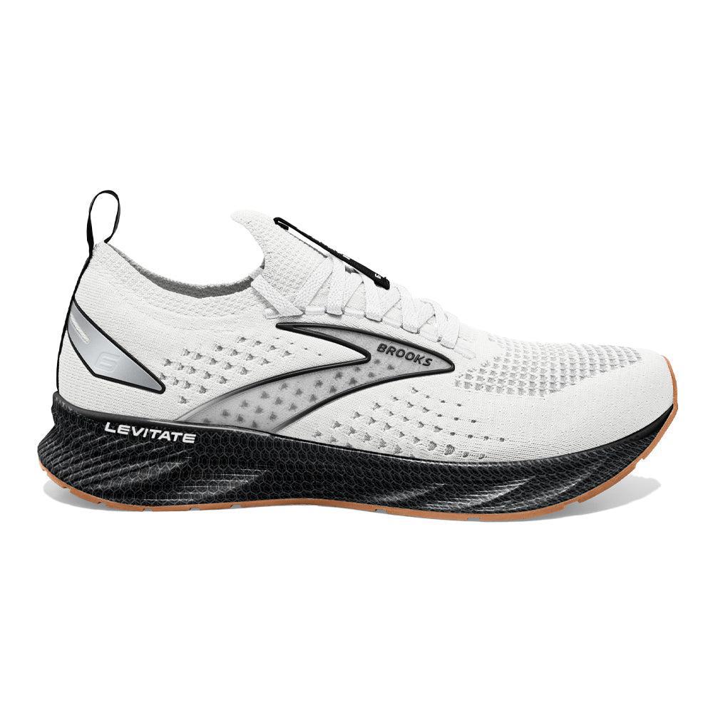 Men's Brooks Levitate StealthFit 6, White/Black, 10.5 D Medium