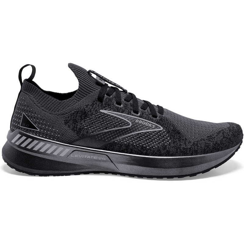 Men's Brooks Levitate Stealthfit GTS 5, Black/Ebony/Grey, 9.5 D Medium