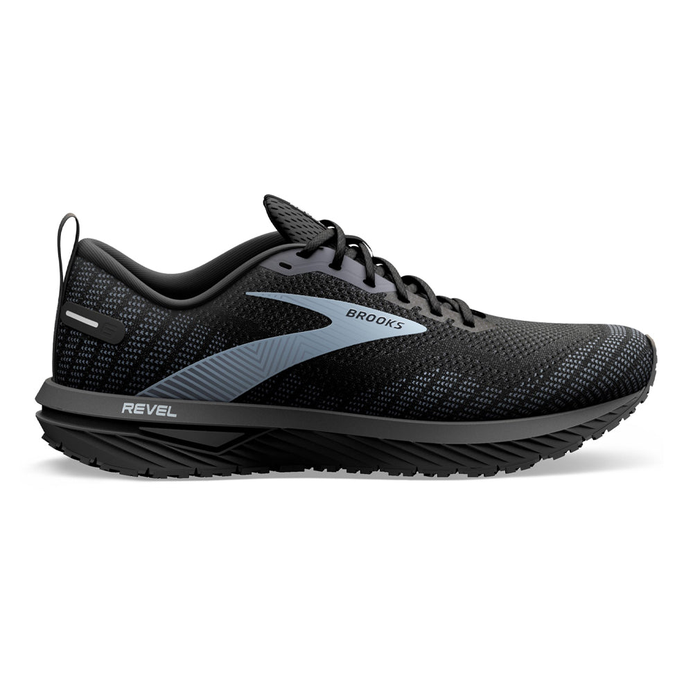 Men's Brooks Revel 6, Black/Blackened Pearl/Grey, 14 D Medium