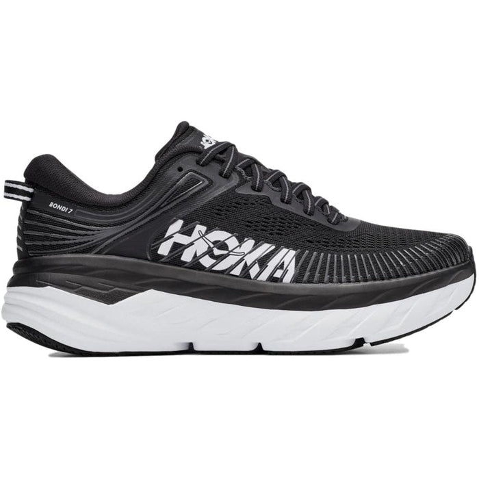 Men's Hoka One One Bondi 7, Black/White, 10.5 D Medium