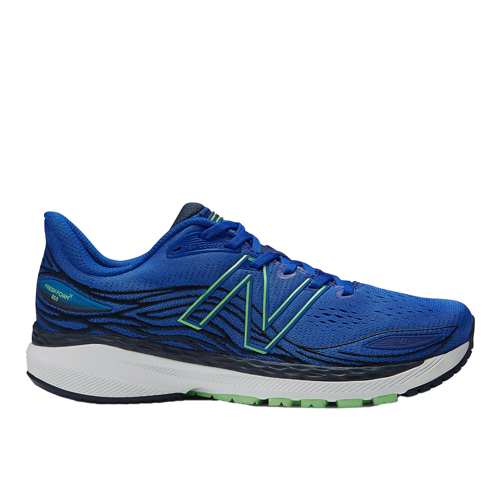 Men's New Balance Fresh Foam X 860v12, Blue/Vibrant Spring/Serene Blue/Natural Indigo, 12 D Medium