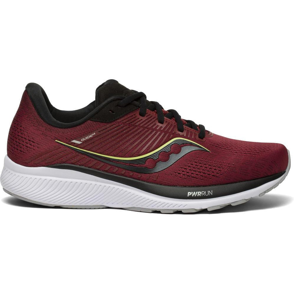 Men's Saucony Guide 14, Mulberry/Lime, 8.5 D Medium