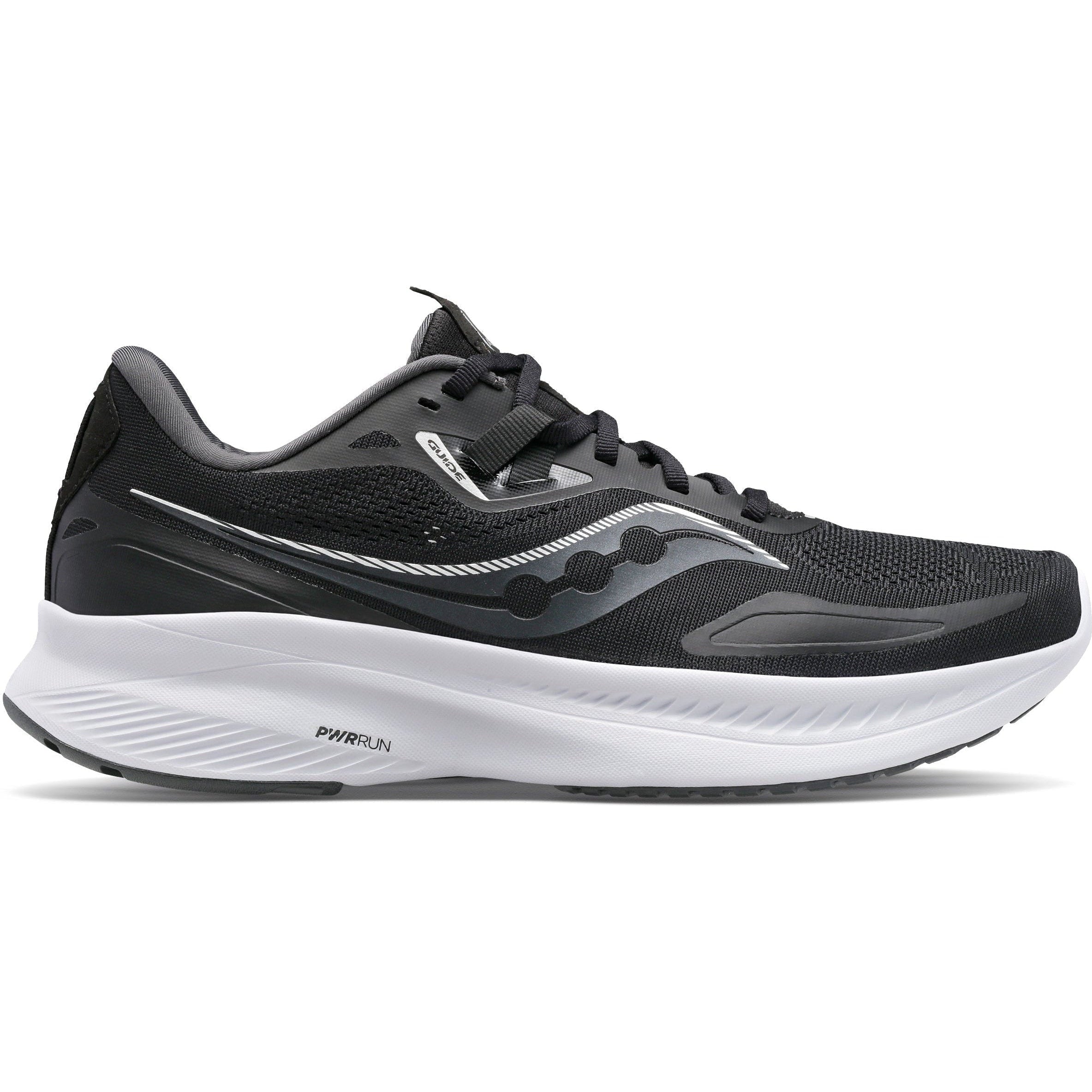 Men's Saucony Guide 15, Black/White, 12.5 D Medium