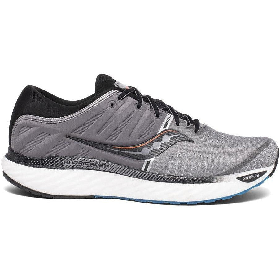 Men's Saucony Hurricane 22, Grey/Black, 14 2E Wide