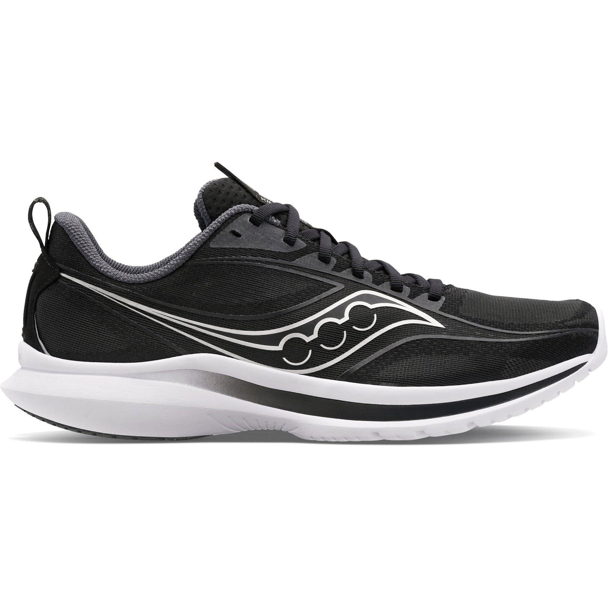 Men's Saucony Kinvara 13, BLACK/SILVER, 12 D Medium