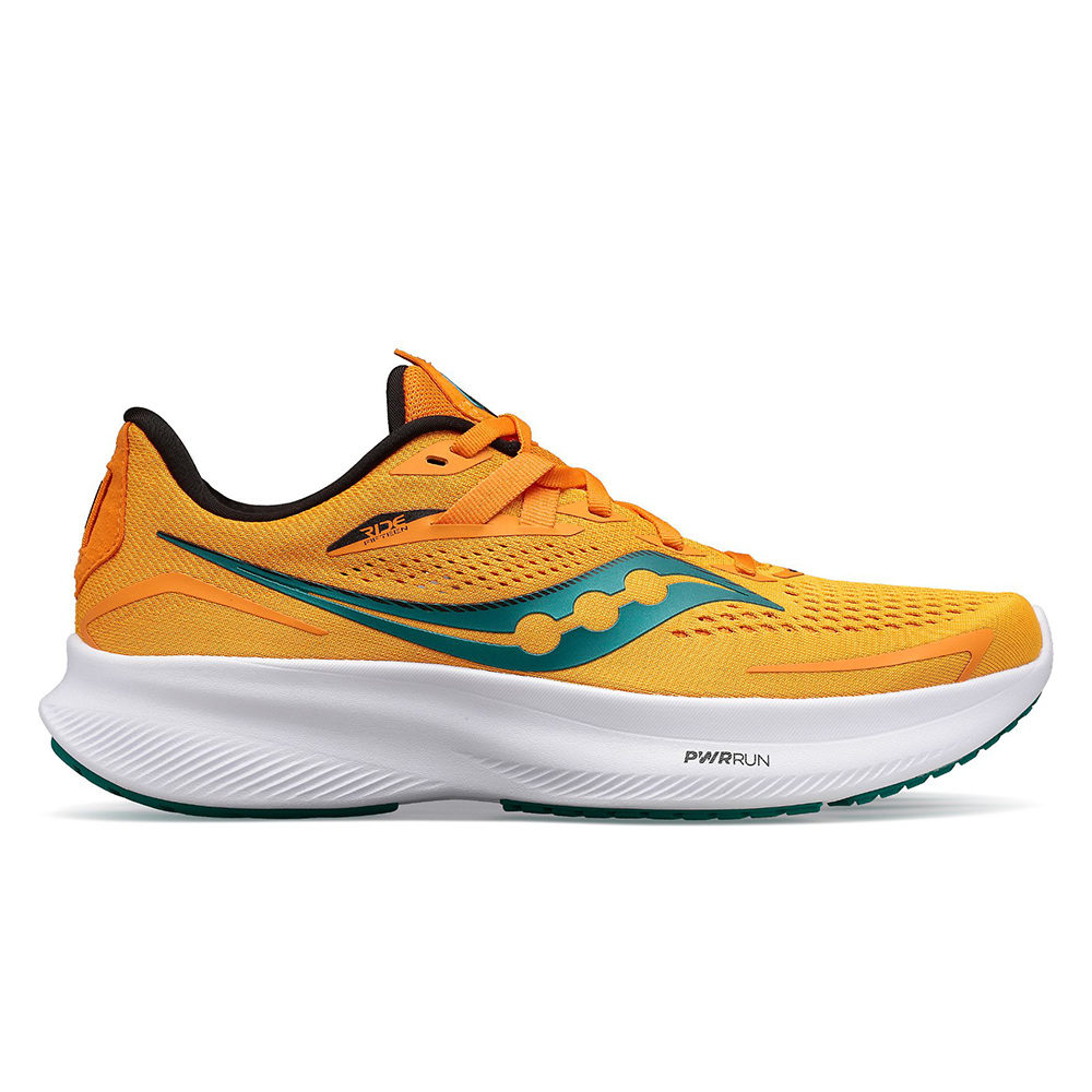 Men's Saucony Ride 15, Gold/Palm, 12 D Medium