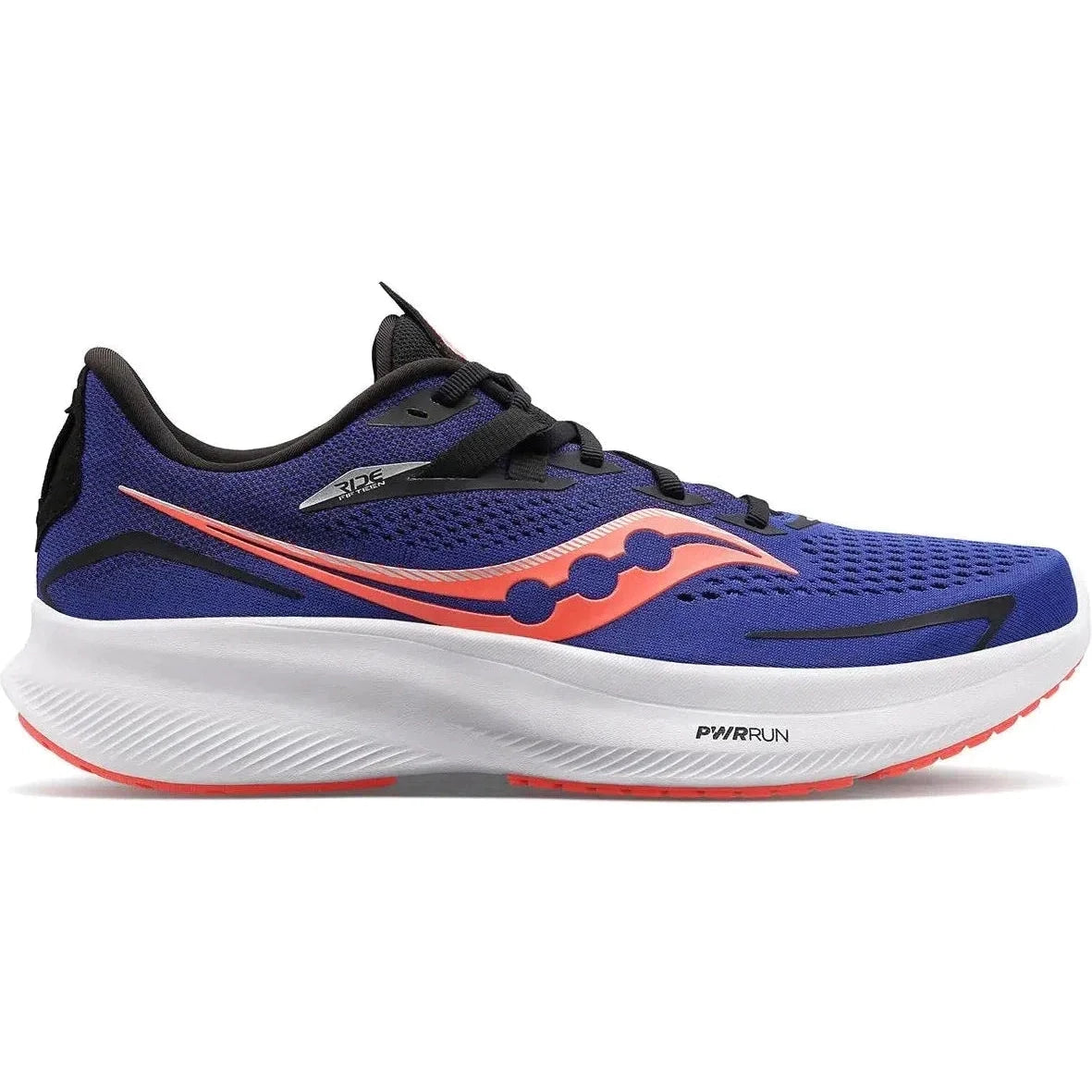 Men's Saucony Ride 15, SAPPHIRE/VIZIRED, 12 2E Wide