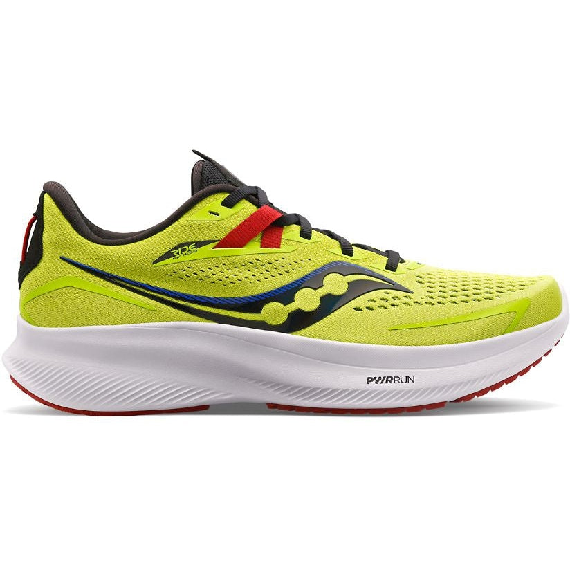 Men's Saucony Ride 15, ACID LIME/SPICE, 12 D Medium