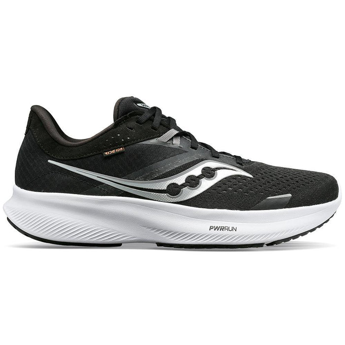 Men's Saucony Ride 16, Black/White, 12.5 D Medium