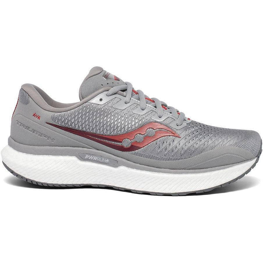 Men's Saucony Triumph 18, Alloy/Red, 13 2E Wide