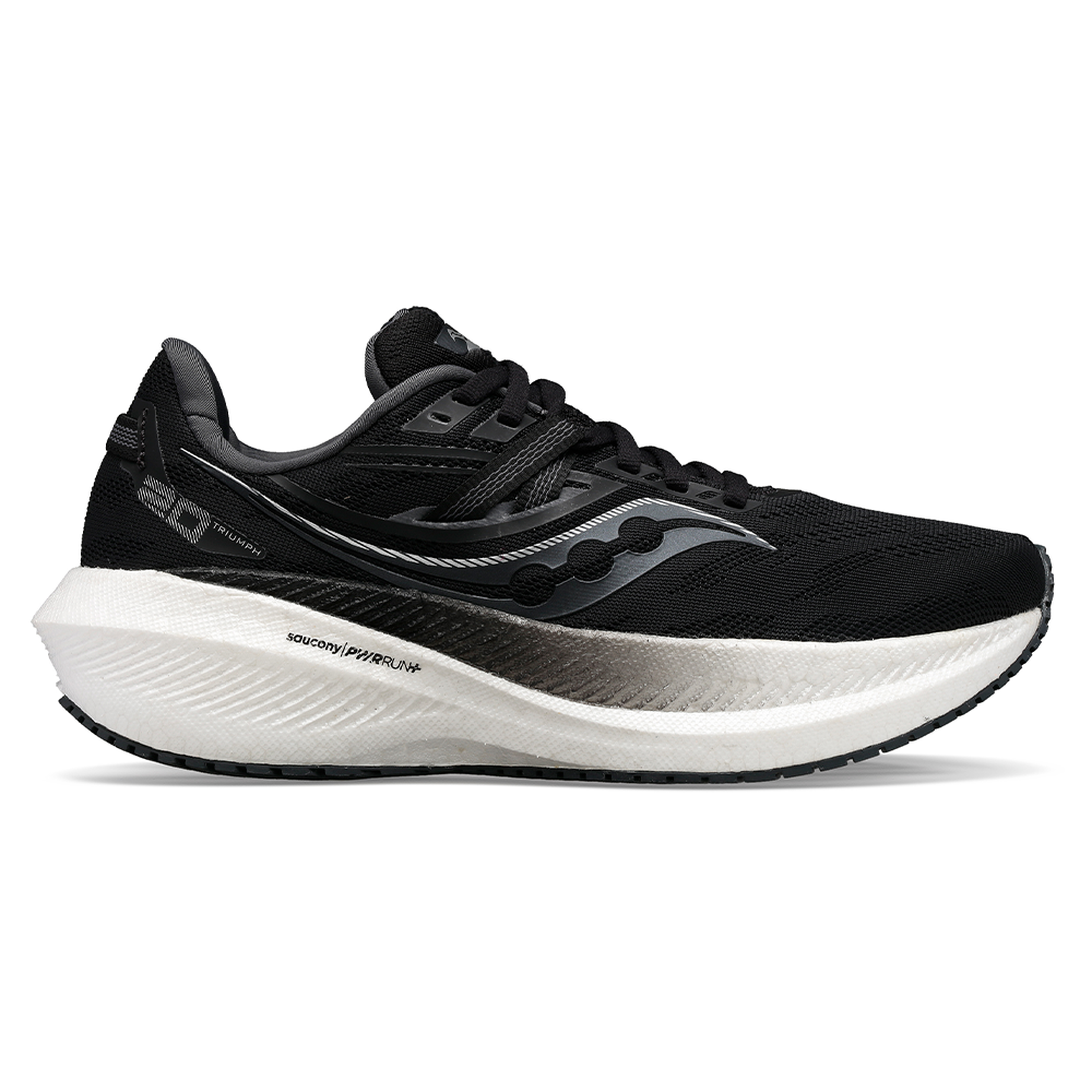 Men's Saucony Triumph 20, Black/White, 12.5 2E Wide
