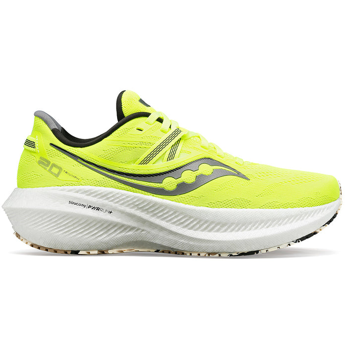 Men's Saucony Triumph 20, Citron/Black, 12 D Medium