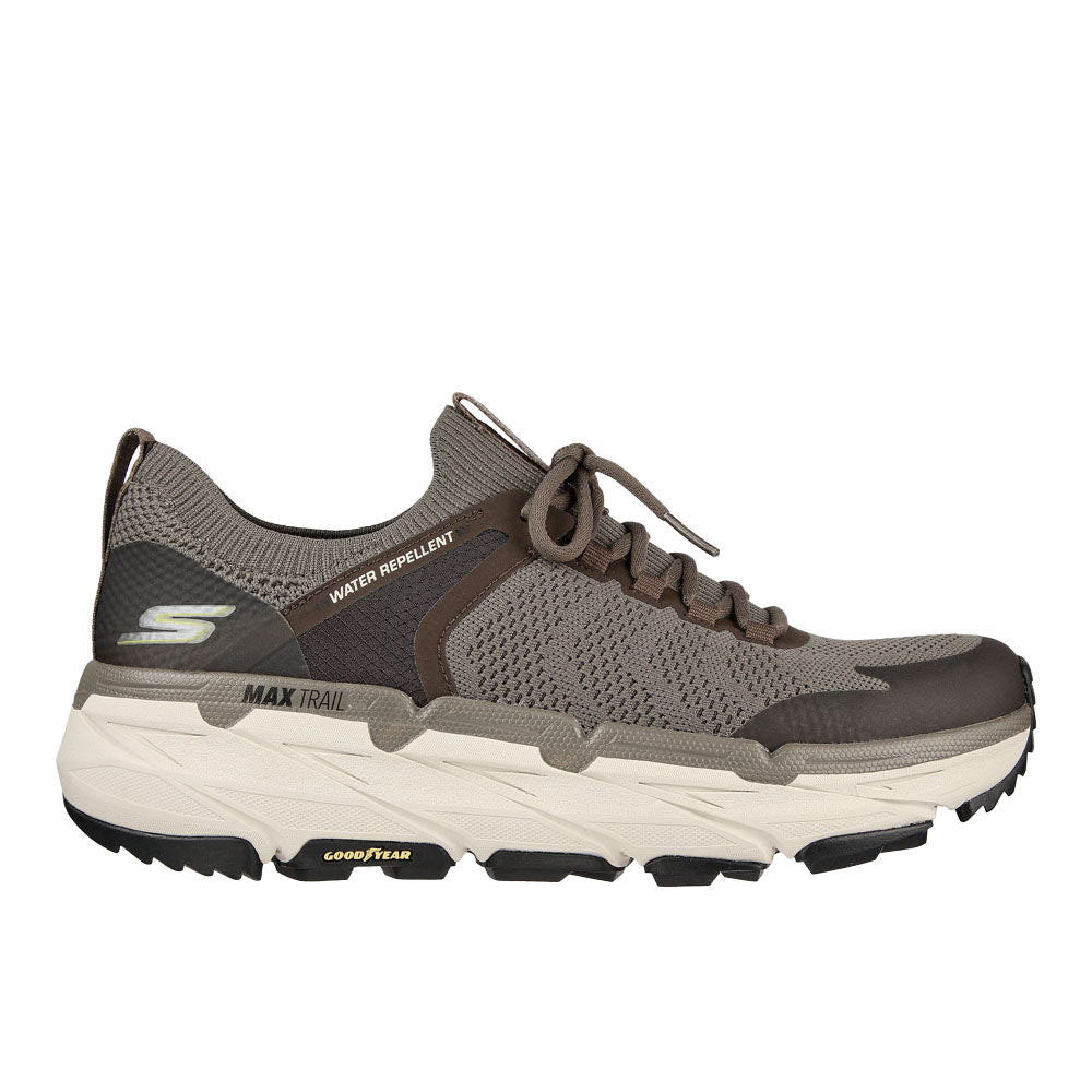 Men's Skechers Max Cushioning Premier Trail, Natural/Black, 11 D Medium