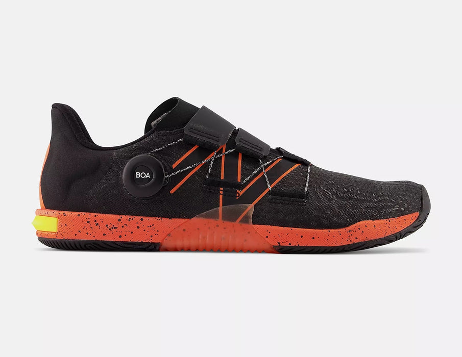 Men's New Balance Minimus TR BOA, Blacktop/Blaze Orange, 15 2E Wide