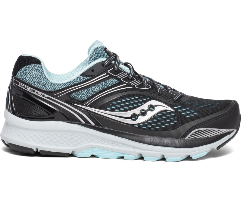 Women's Saucony Echelon 7, Black/Aqua, 5 B Medium