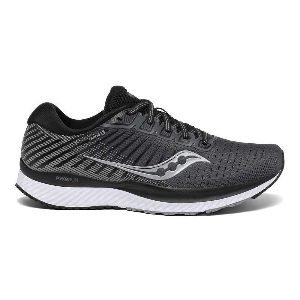 Women's Saucony Guide 13, Black/White, 8 D Wide
