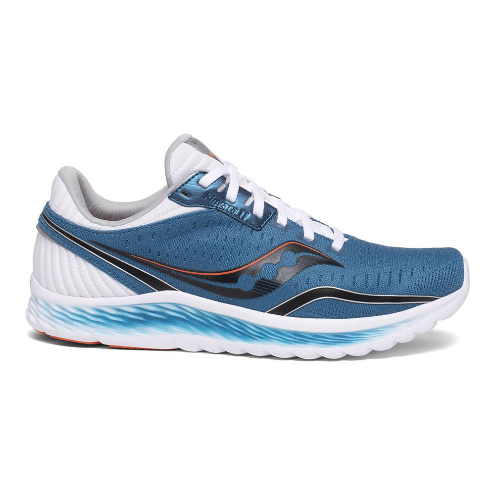 Men's Saucony Kinvara 11, Blue/Black, 10.5 2E Wide