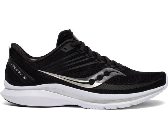 Men's Saucony Kinvara 12, Black/Silver, 12 D Medium