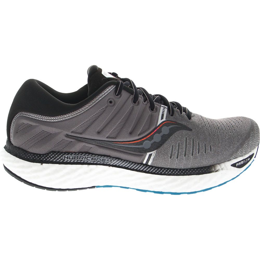 Men's Saucony Hurricane 22, Grey/Black, 15 2E Wide