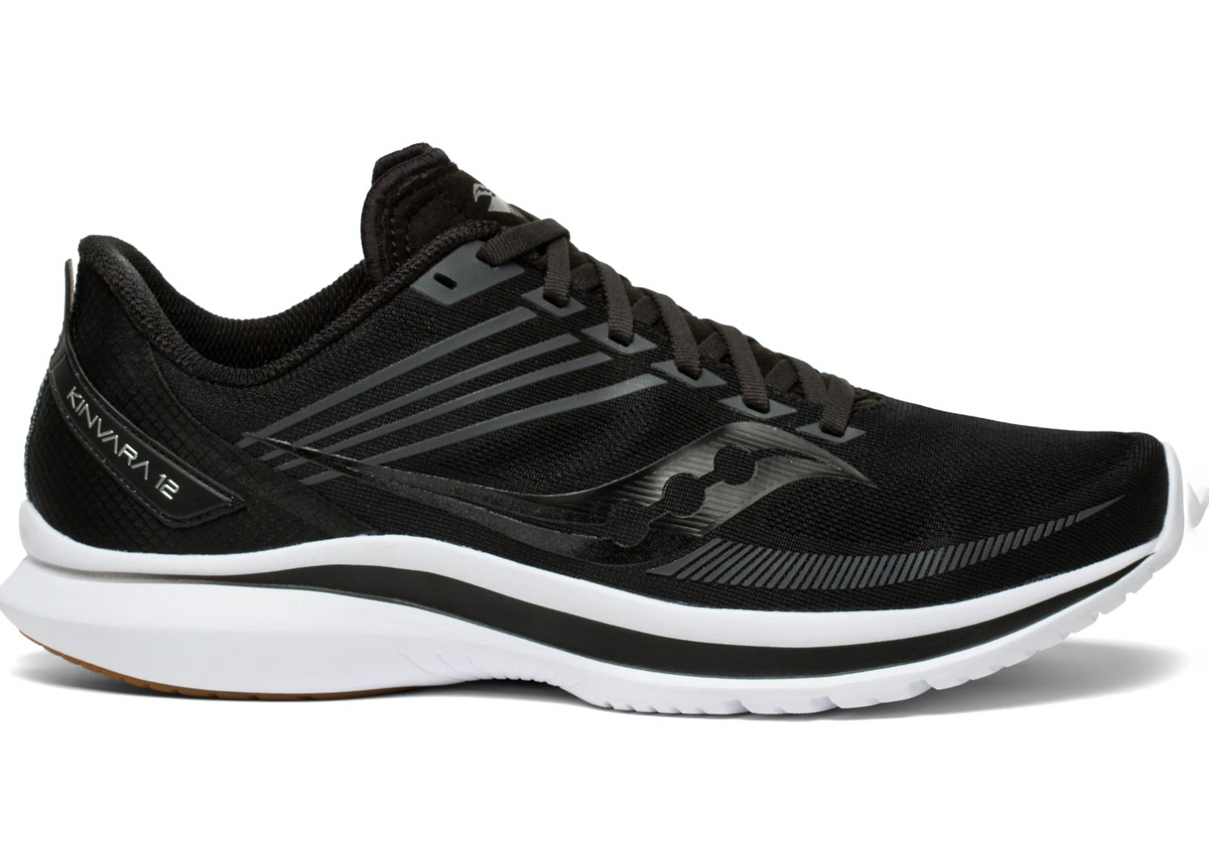 Men's Saucony Kinvara 12, Black/Gum, 12 D Medium