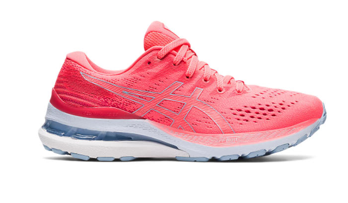 Women's Asics GEL-Kayano 28, Blazing Coral/Mist, 9.5 B Medium