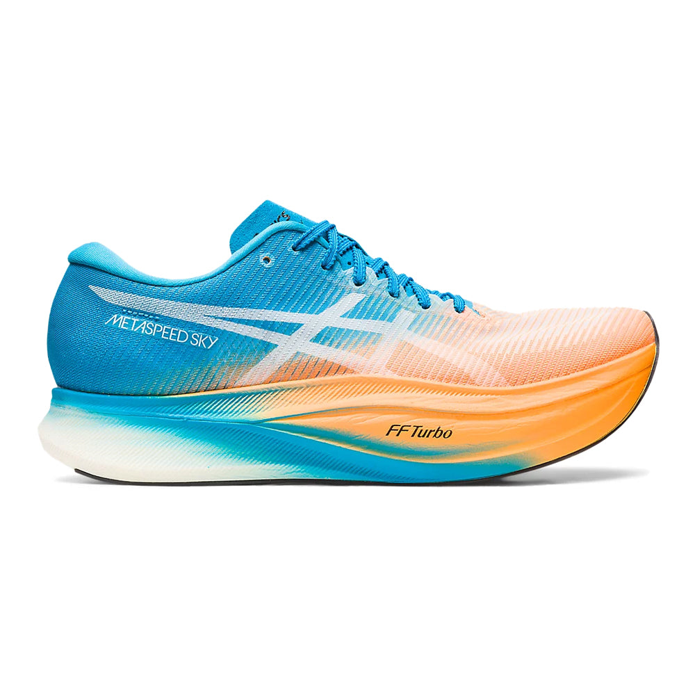 Men's Asics Metaspeed Sky+, Orange Pop/Island Blue, 13 D Medium