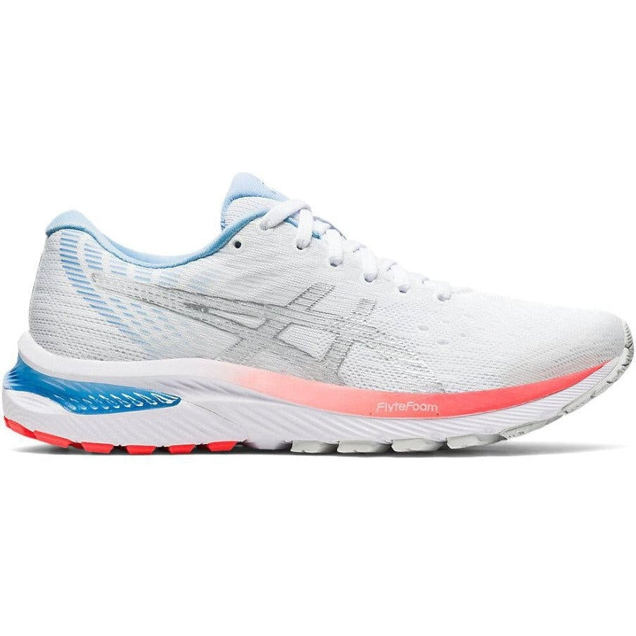 Women's Asics GEL-Cumulus 22, White/Pure Silver, 6 B Medium