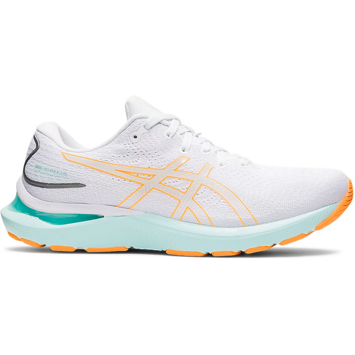 Women's Asics GEL-Cumulus 24, White/Orange Pop, 11 B Medium