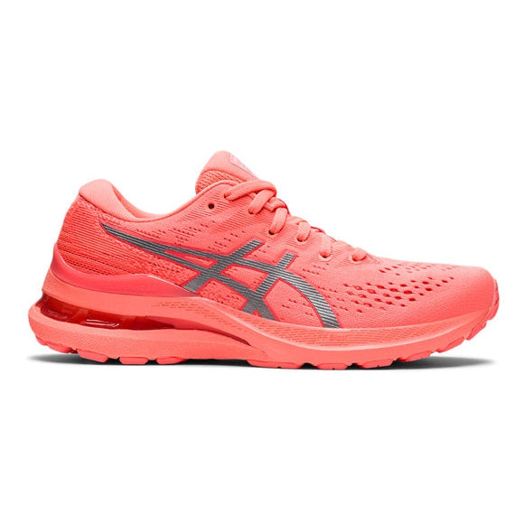 Women's Asics GEL-KAYANO 28 LITE-SHOW, Lite-Show/Sun Coral, 8 B Medium