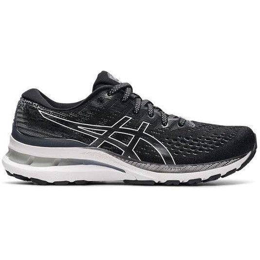 Women's Asics Gel-Kayano 28, Black/White, 7 D Wide