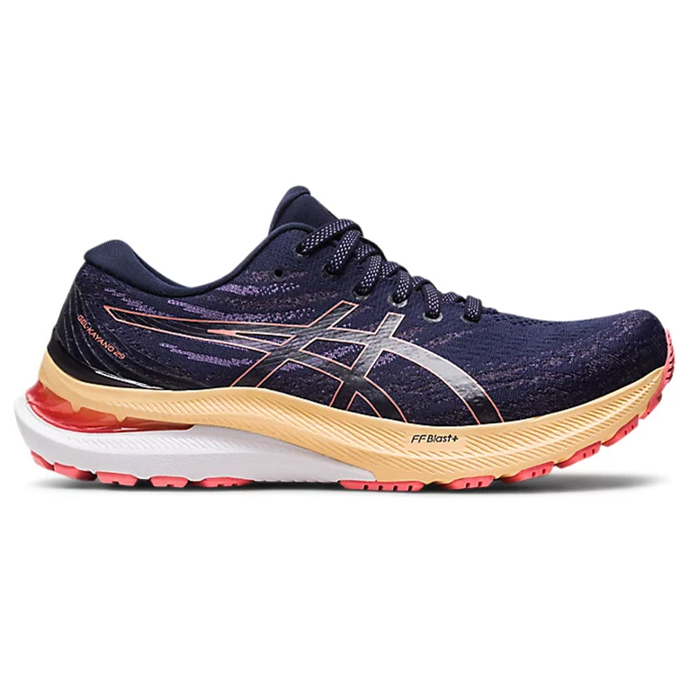 Women's Asics GEL-Kayano 29, Midnight/Papaya, 5.5 D Wide