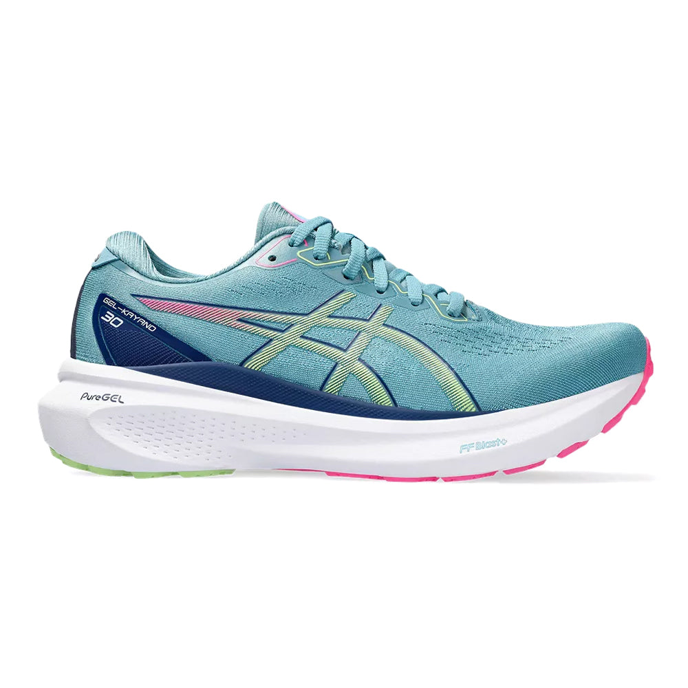 Women's Asics Gel-Kayano 30, Gris Blue/Lime Green, 10 B Medium