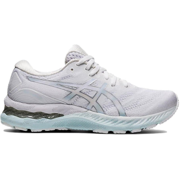 Women's Asics GEL-Nimbus 23, White/Pure Silver, 10 B Medium