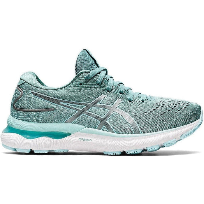 Women's Asics Gel-Nimbus 24, Sage/Clear Blue, 5 D Wide