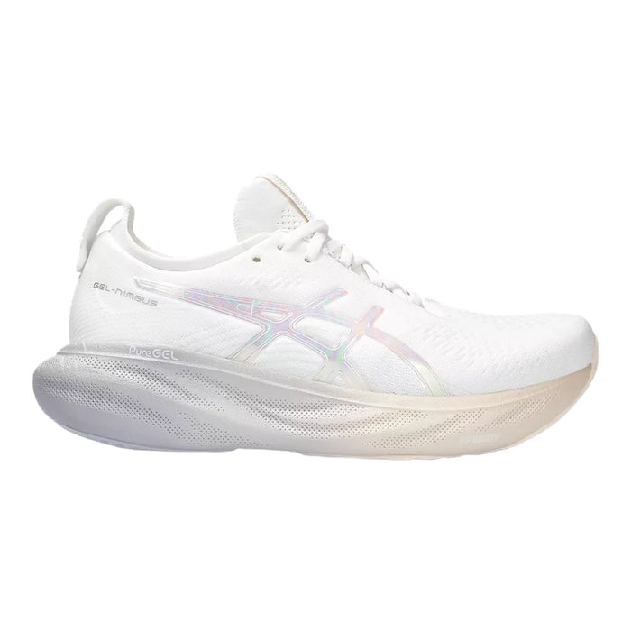 Women's Asics Gel-Nimbus 25 Anniversary, White/Rose Dust, 5.5 B Medium